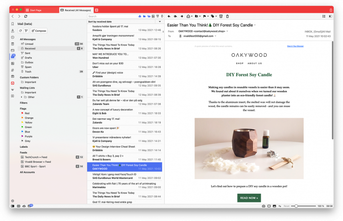 E-Mail-Client in Vivaldi 4.0 (Bild: Vivaldi)
